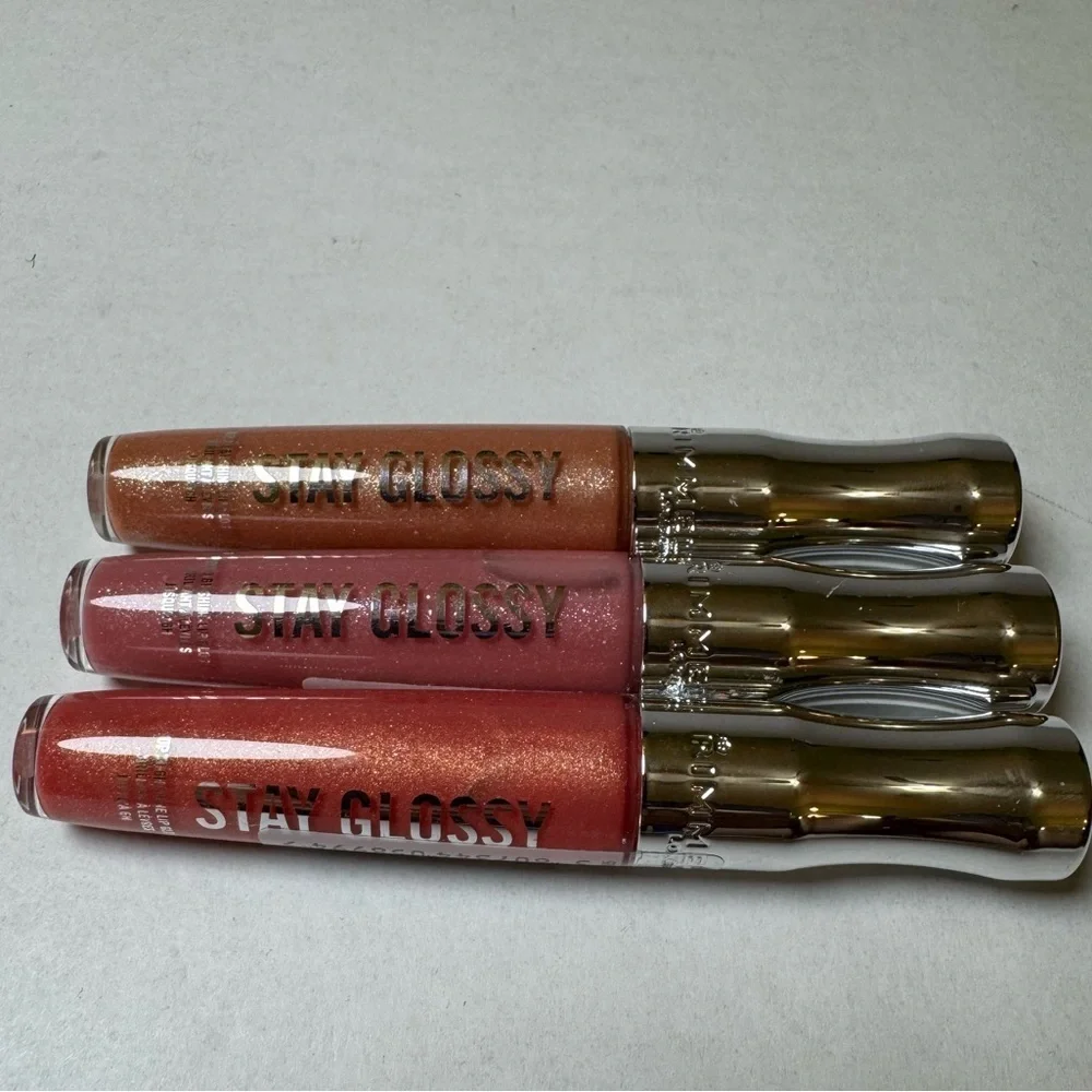 Rimmel Stay Glossy Lip Gloss, Down to Gloss, Three 0.18 oz